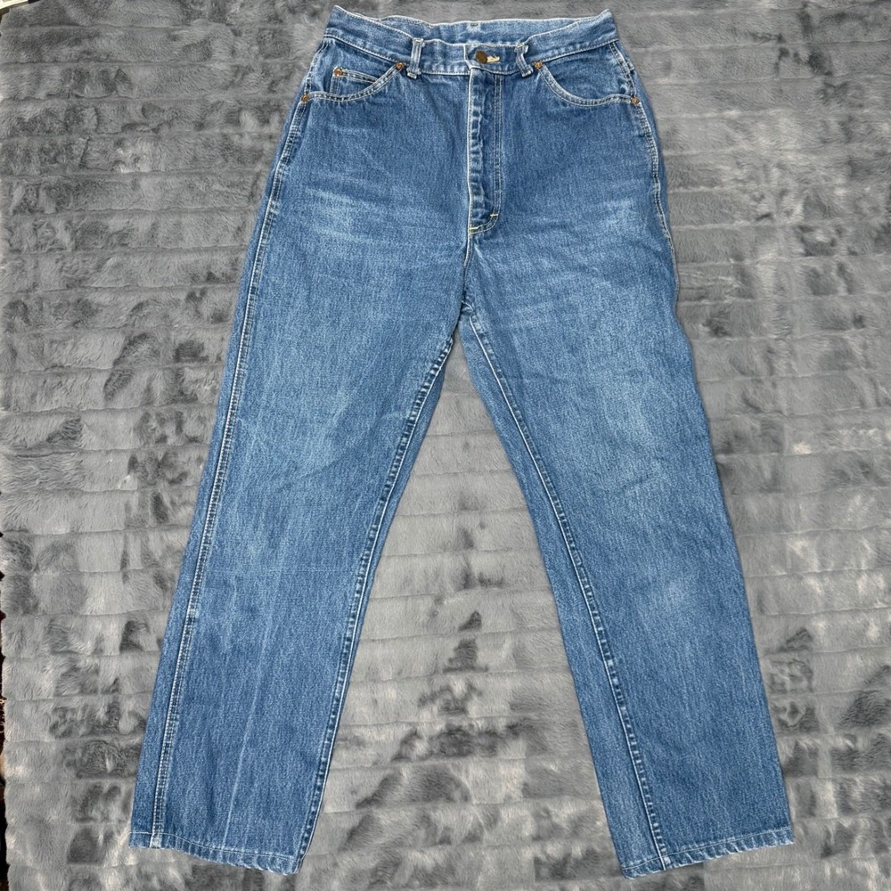 Vintage Lee High Waisted Straight Leg Jeans Medium Wash Made USA Size 13 29x28